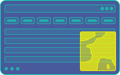 Mini-wireframe of a geographic view of energy assets.